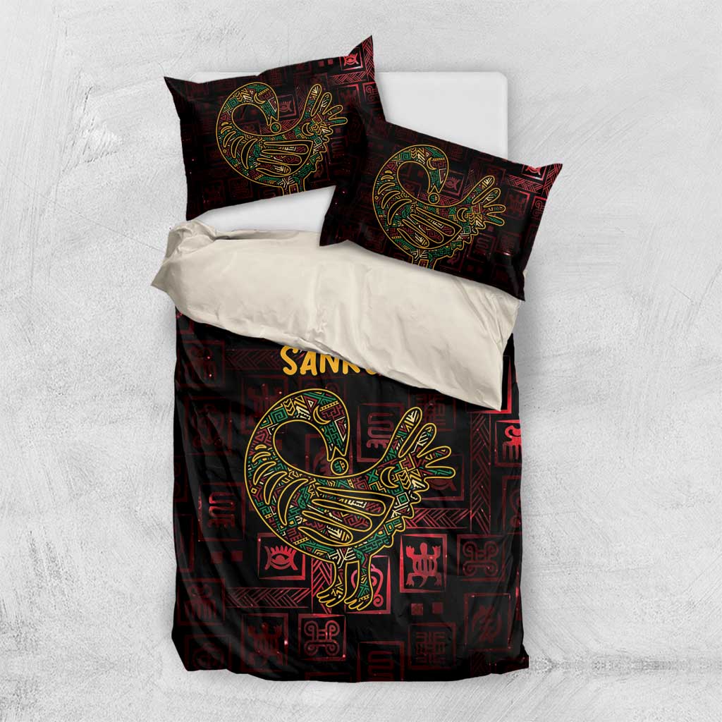 Africa Adinkra Symbol Bedding Set Sankofa Bird - Cosmic Red LT7 - Wonder Print Shop