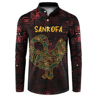 Africa Adinkra Symbol Button Sweatshirt Sankofa Bird - Cosmic Red LT7 - Wonder Print Shop