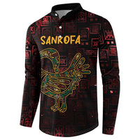 Africa Adinkra Symbol Button Sweatshirt Sankofa Bird - Cosmic Red LT7 - Wonder Print Shop