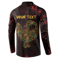Africa Adinkra Symbol Button Sweatshirt Sankofa Bird - Cosmic Red LT7 - Wonder Print Shop