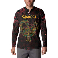 Africa Adinkra Symbol Button Sweatshirt Sankofa Bird - Cosmic Red LT7 - Wonder Print Shop