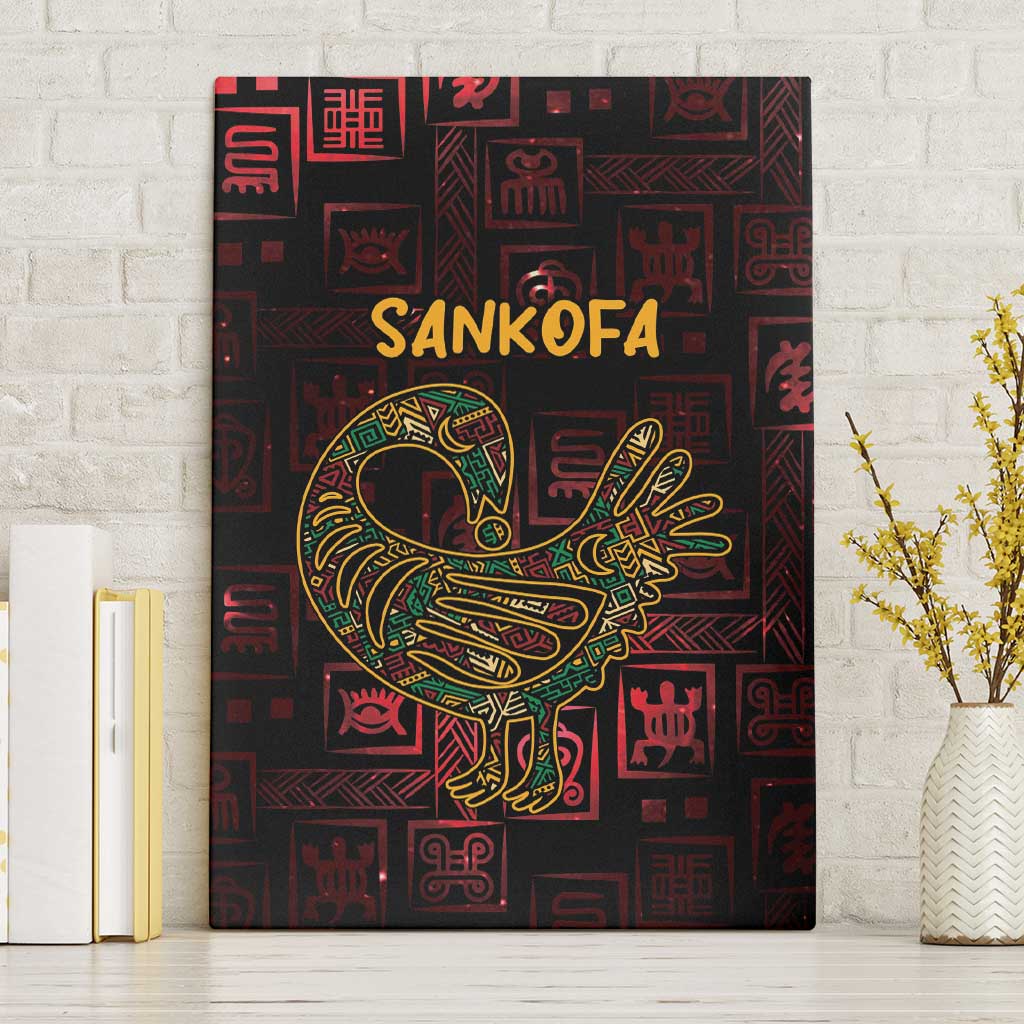 Africa Adinkra Symbol Canvas Wall Art Sankofa Bird - Cosmic Red LT7 - Wonder Print Shop