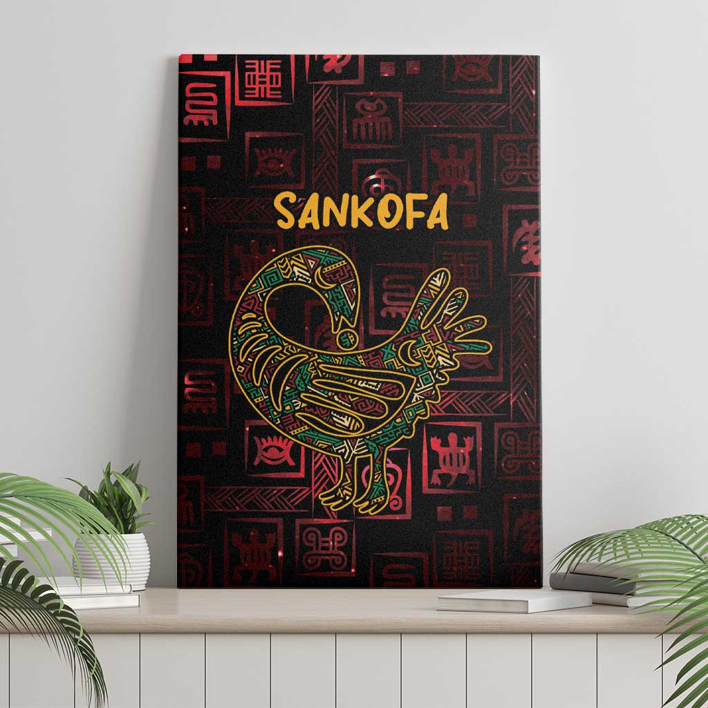 Africa Adinkra Symbol Canvas Wall Art Sankofa Bird - Cosmic Red LT7 - Wonder Print Shop