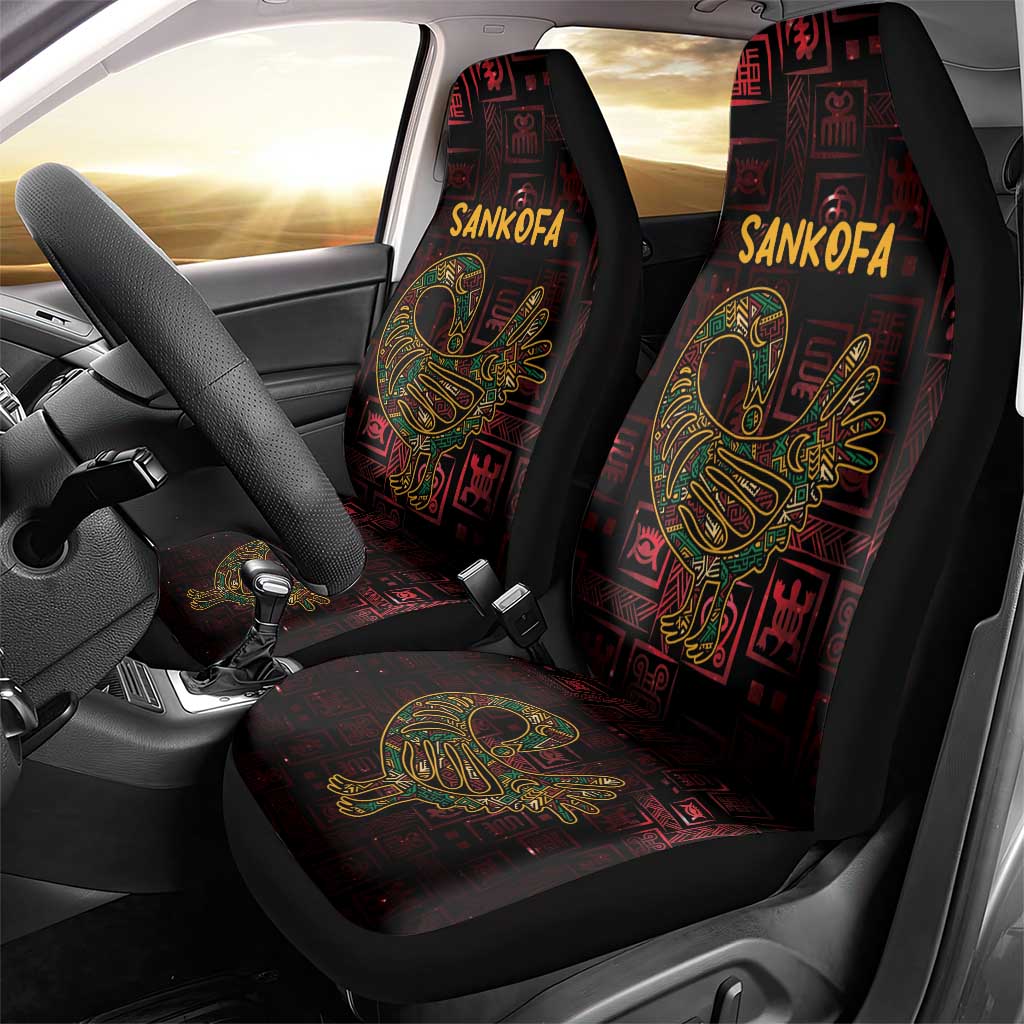 Africa Adinkra Symbol Car Seat Cover Sankofa Bird - Cosmic Red LT7 - Wonder Print Shop