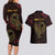 Africa Adinkra Symbol Couples Matching Long Sleeve Bodycon Dress and Hawaiian Shirt Sankofa Bird - Cosmic Red LT7 - Wonder Print Shop