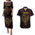 Africa Adinkra Symbol Couples Matching Puletasi and Hawaiian Shirt Sankofa Bird - Cosmic Red LT7 - Wonder Print Shop