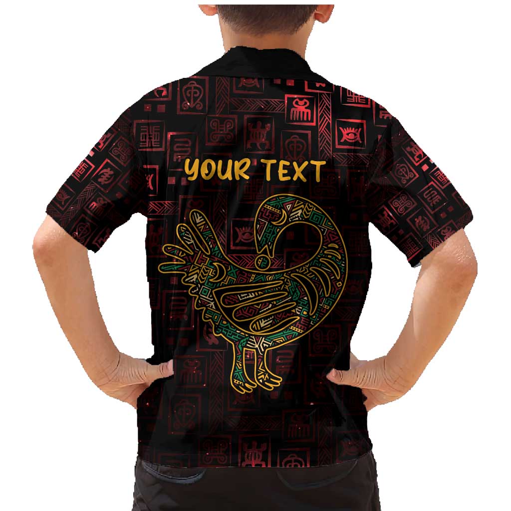 Africa Adinkra Symbol Family Matching Mermaid Dress and Hawaiian Shirt Sankofa Bird - Cosmic Red LT7 - Wonder Print Shop