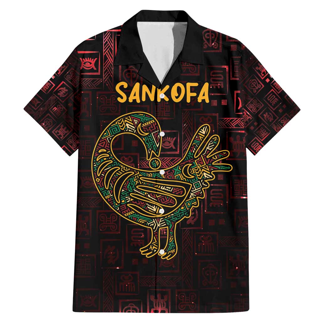 Africa Adinkra Symbol Family Matching Mermaid Dress and Hawaiian Shirt Sankofa Bird - Cosmic Red LT7 - Wonder Print Shop
