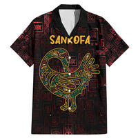 Africa Adinkra Symbol Family Matching Mermaid Dress and Hawaiian Shirt Sankofa Bird - Cosmic Red LT7 - Wonder Print Shop
