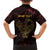 Africa Adinkra Symbol Family Matching Off The Shoulder Long Sleeve Dress and Hawaiian Shirt Sankofa Bird - Cosmic Red - Wonder Print Shop