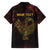 Africa Adinkra Symbol Family Matching Off The Shoulder Long Sleeve Dress and Hawaiian Shirt Sankofa Bird - Cosmic Red - Wonder Print Shop