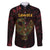 Africa Adinkra Symbol Family Matching Off The Shoulder Long Sleeve Dress and Hawaiian Shirt Sankofa Bird - Cosmic Red - Wonder Print Shop