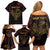 Africa Adinkra Symbol Family Matching Off Shoulder Short Dress and Hawaiian Shirt Sankofa Bird - Cosmic Red LT7 - Wonder Print Shop