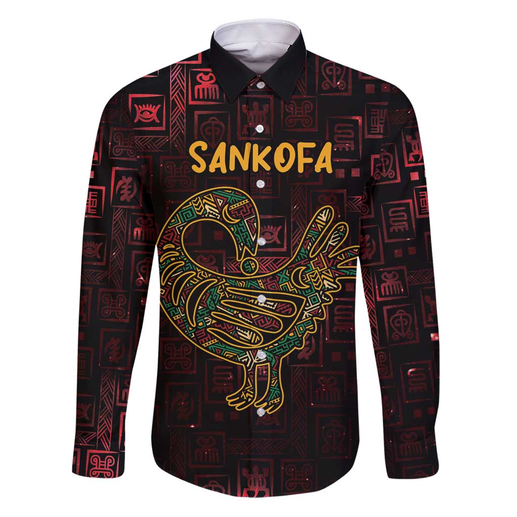 Africa Adinkra Symbol Family Matching Puletasi and Hawaiian Shirt Sankofa Bird - Cosmic Red - Wonder Print Shop