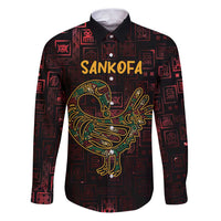 Africa Adinkra Symbol Family Matching Puletasi and Hawaiian Shirt Sankofa Bird - Cosmic Red - Wonder Print Shop