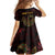 Africa Adinkra Symbol Family Matching Summer Maxi Dress and Hawaiian Shirt Sankofa Bird - Cosmic Red - Wonder Print Shop