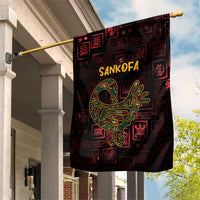 Africa Adinkra Symbol Garden Flag Sankofa Bird - Cosmic Red - Wonder Print Shop