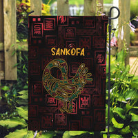 Africa Adinkra Symbol Garden Flag Sankofa Bird - Cosmic Red - Wonder Print Shop