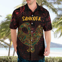 Africa Adinkra Symbol Hawaiian Shirt Sankofa Bird - Cosmic Red - Wonder Print Shop