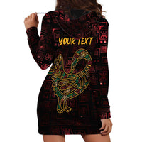Africa Adinkra Symbol Hoodie Dress Sankofa Bird - Cosmic Red - Wonder Print Shop