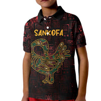 Africa Adinkra Symbol Kid Polo Shirt Sankofa Bird - Cosmic Red - Wonder Print Shop