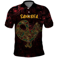Africa Adinkra Symbol Polo Shirt Sankofa Bird - Cosmic Red - Wonder Print Shop