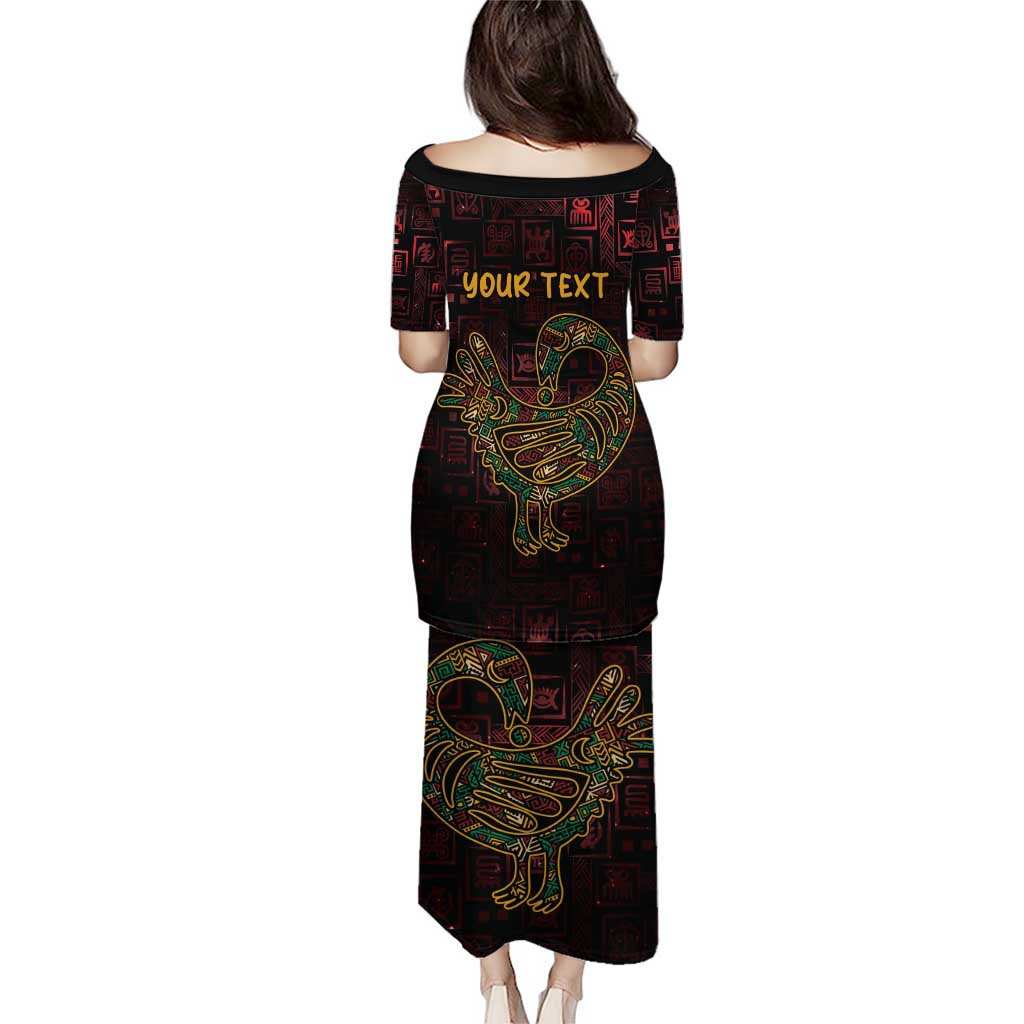 Africa Adinkra Symbol Puletasi Sankofa Bird - Cosmic Red - Wonder Print Shop