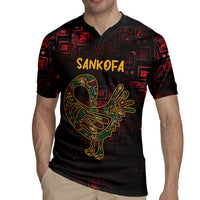 Africa Adinkra Symbol Rugby Jersey Sankofa Bird - Cosmic Red - Wonder Print Shop