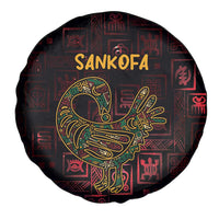 Africa Adinkra Symbol Spare Tire Cover Sankofa Bird - Cosmic Red - Wonder Print Shop