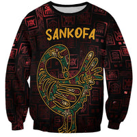 Africa Adinkra Symbol Sweatshirt Sankofa Bird - Cosmic Red - Wonder Print Shop