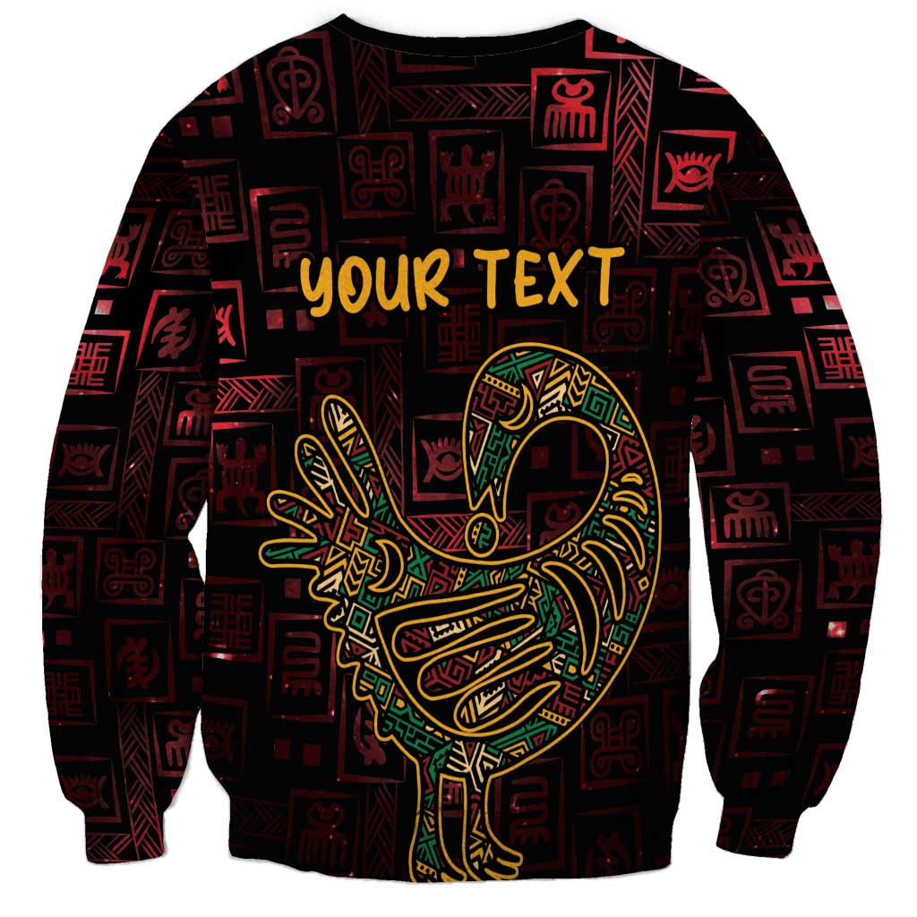 Africa Adinkra Symbol Sweatshirt Sankofa Bird - Cosmic Red - Wonder Print Shop