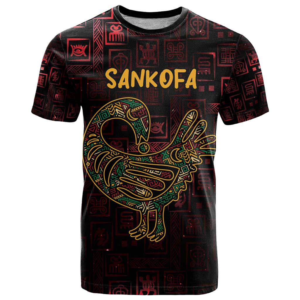 Africa Adinkra Symbol T Shirt Sankofa Bird - Cosmic Red - Wonder Print Shop