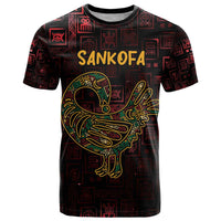 Africa Adinkra Symbol T Shirt Sankofa Bird - Cosmic Red - Wonder Print Shop