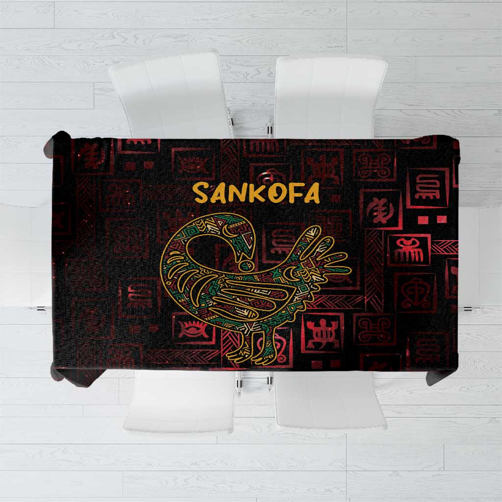 Africa Adinkra Symbol Tablecloth Sankofa Bird - Cosmic Red - Wonder Print Shop