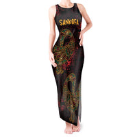 Africa Adinkra Symbol Tank Maxi Dress Sankofa Bird - Cosmic Red - Wonder Print Shop