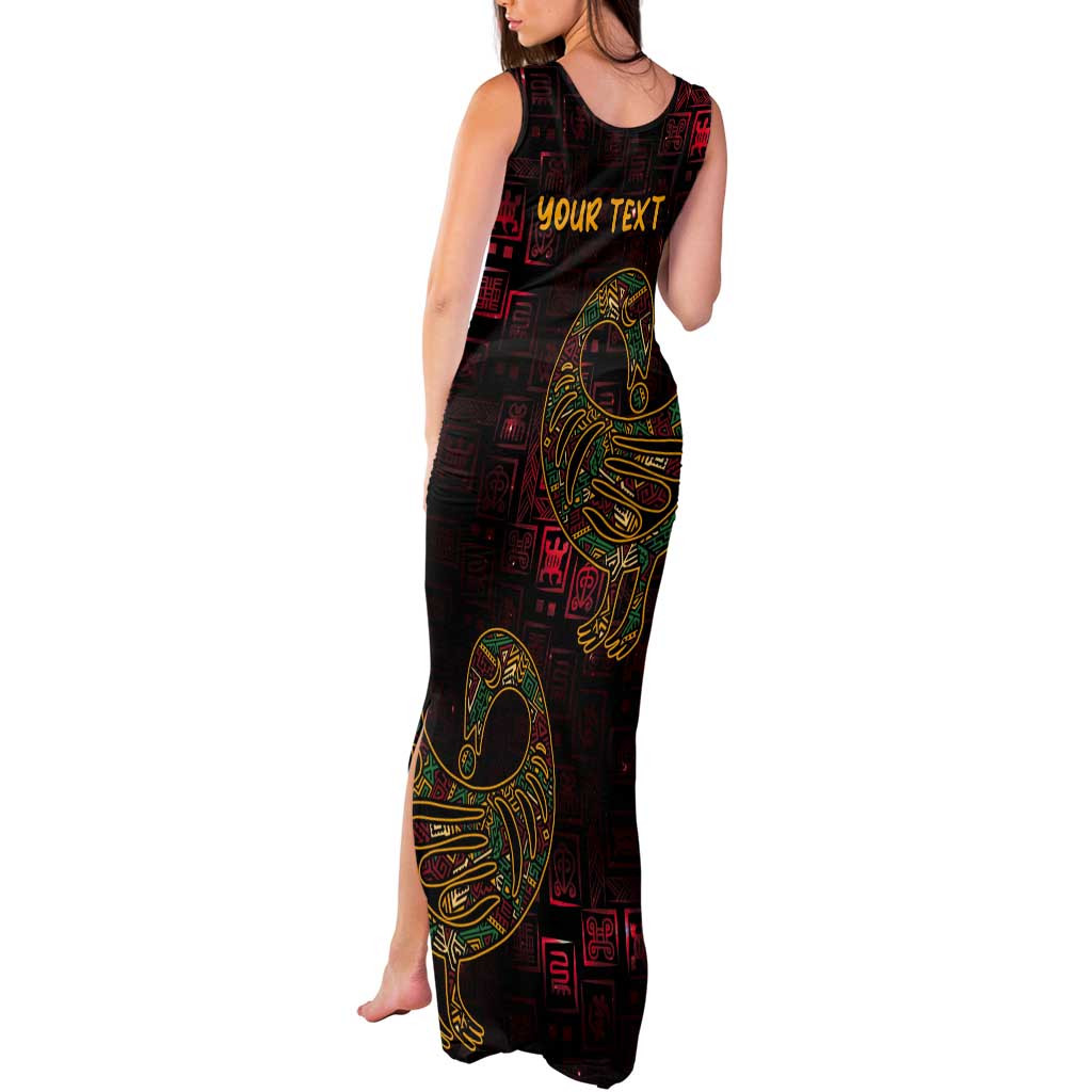 Africa Adinkra Symbol Tank Maxi Dress Sankofa Bird - Cosmic Red - Wonder Print Shop