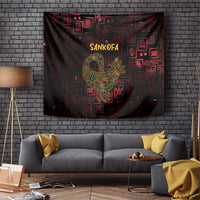 Africa Adinkra Symbol Tapestry Sankofa Bird - Cosmic Red - Wonder Print Shop