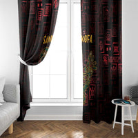 Africa Adinkra Symbol Window Curtain Sankofa Bird - Cosmic Red - Wonder Print Shop
