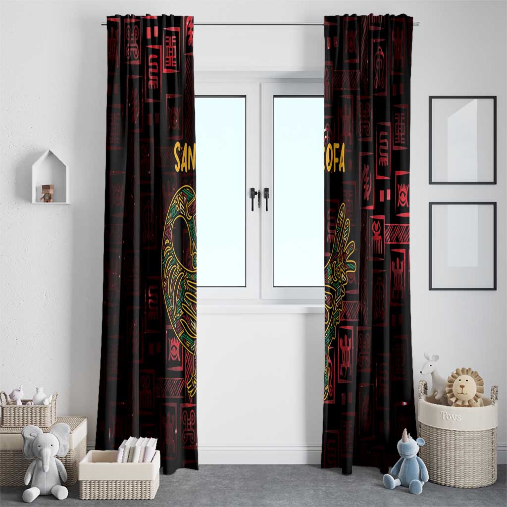 Africa Adinkra Symbol Window Curtain Sankofa Bird - Cosmic Red - Wonder Print Shop