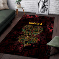 Africa Adinkra Symbol Area Rug Sankofa Heart - Cosmic Red LT7 - Wonder Print Shop