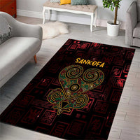 Africa Adinkra Symbol Area Rug Sankofa Heart - Cosmic Red LT7 - Wonder Print Shop
