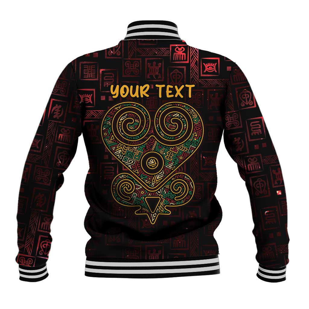 Africa Adinkra Symbol Baseball Jacket Sankofa Heart - Cosmic Red LT7 - Wonder Print Shop