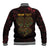 Africa Adinkra Symbol Baseball Jacket Sankofa Heart - Cosmic Red LT7 - Wonder Print Shop
