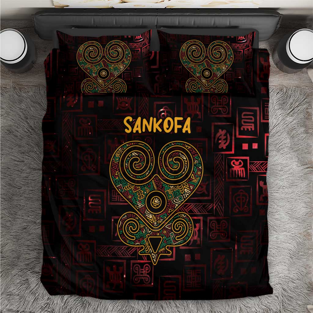 Africa Adinkra Symbol Bedding Set Sankofa Heart - Cosmic Red LT7 - Wonder Print Shop