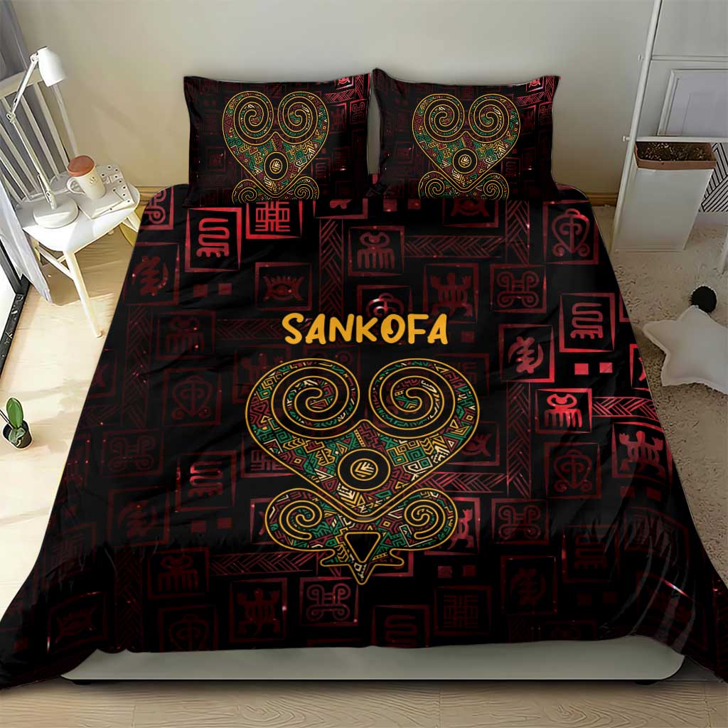 Africa Adinkra Symbol Bedding Set Sankofa Heart - Cosmic Red LT7 - Wonder Print Shop