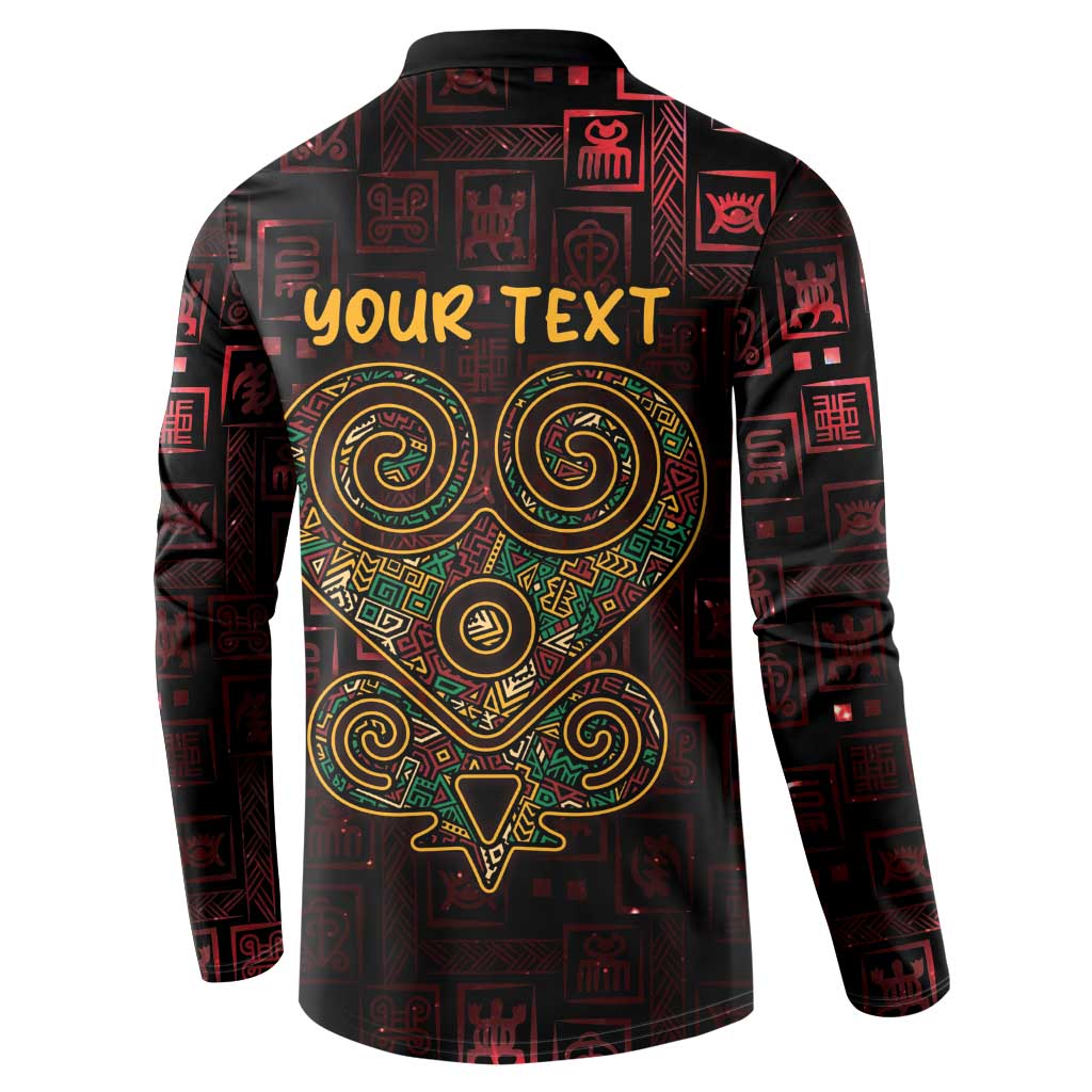 Africa Adinkra Symbol Button Sweatshirt Sankofa Heart - Cosmic Red LT7 - Wonder Print Shop