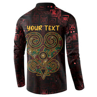 Africa Adinkra Symbol Button Sweatshirt Sankofa Heart - Cosmic Red LT7 - Wonder Print Shop