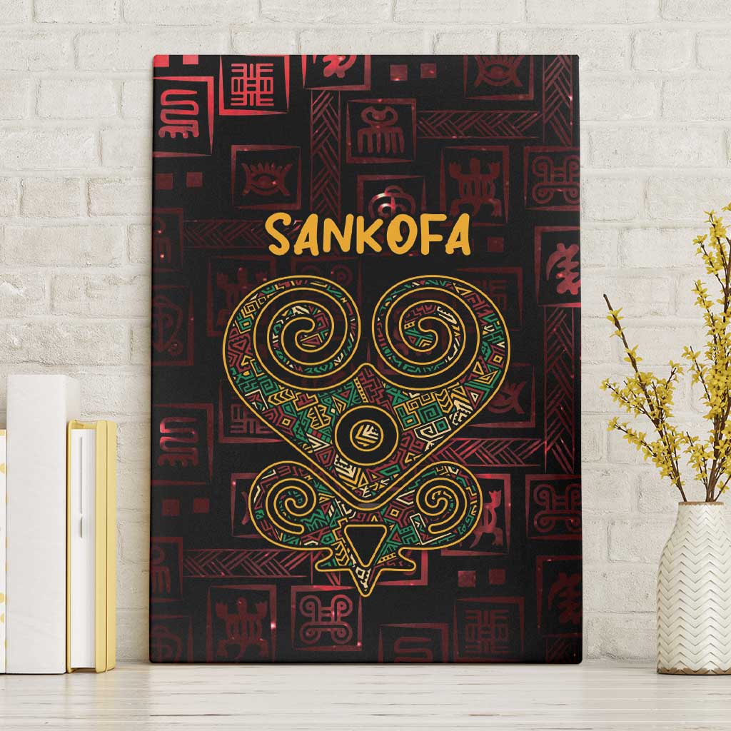 Africa Adinkra Symbol Canvas Wall Art Sankofa Heart - Cosmic Red LT7 - Wonder Print Shop
