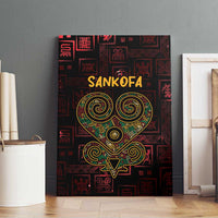 Africa Adinkra Symbol Canvas Wall Art Sankofa Heart - Cosmic Red LT7 - Wonder Print Shop