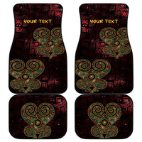 Africa Adinkra Symbol Car Mats Sankofa Heart - Cosmic Red LT7 - Wonder Print Shop
